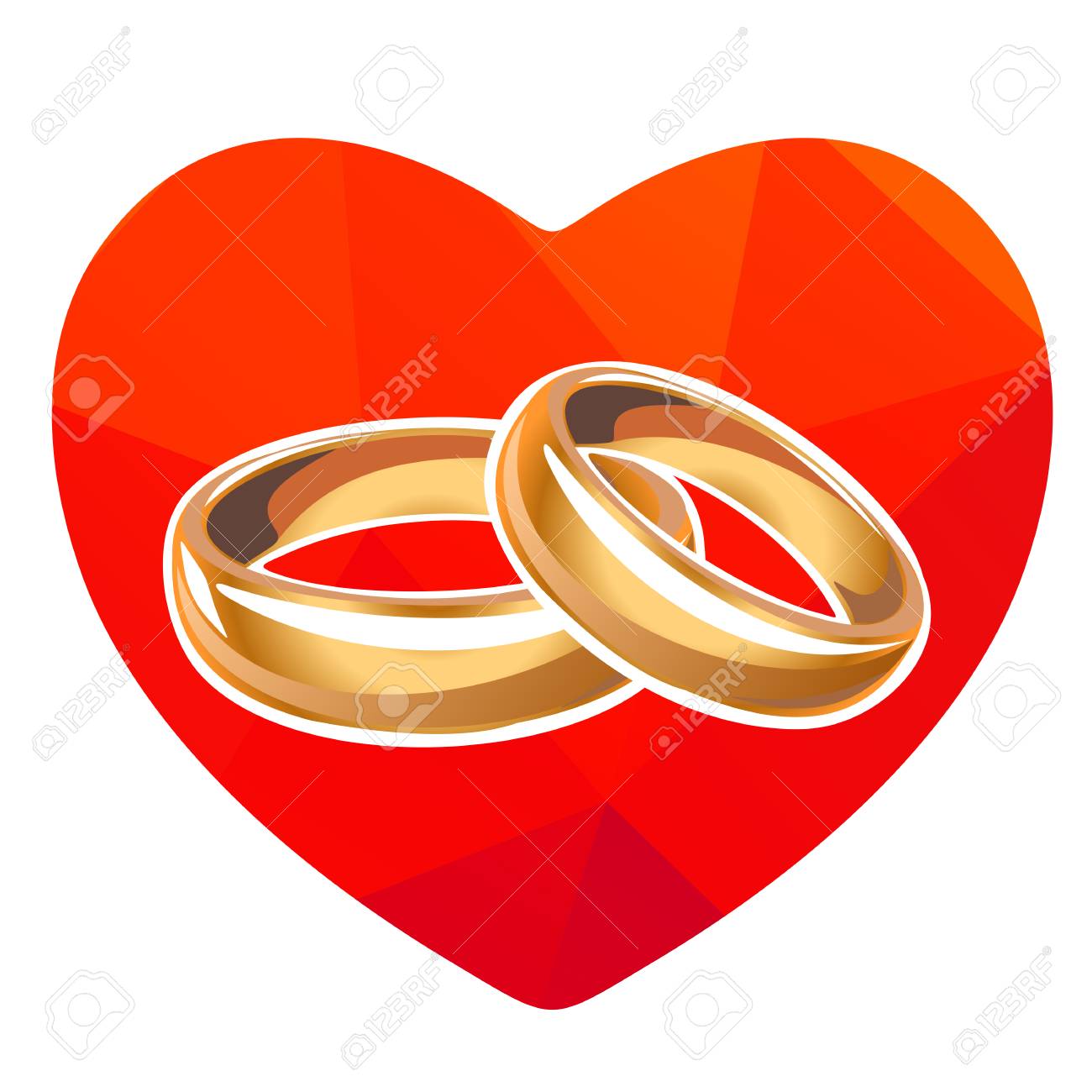 Rote Herzen Und Ringe Auf Einem Weissen Hintergrund Lizenzfrei Nutzbare Vektorgrafiken Clip Arts Illustrationen Image 63418533