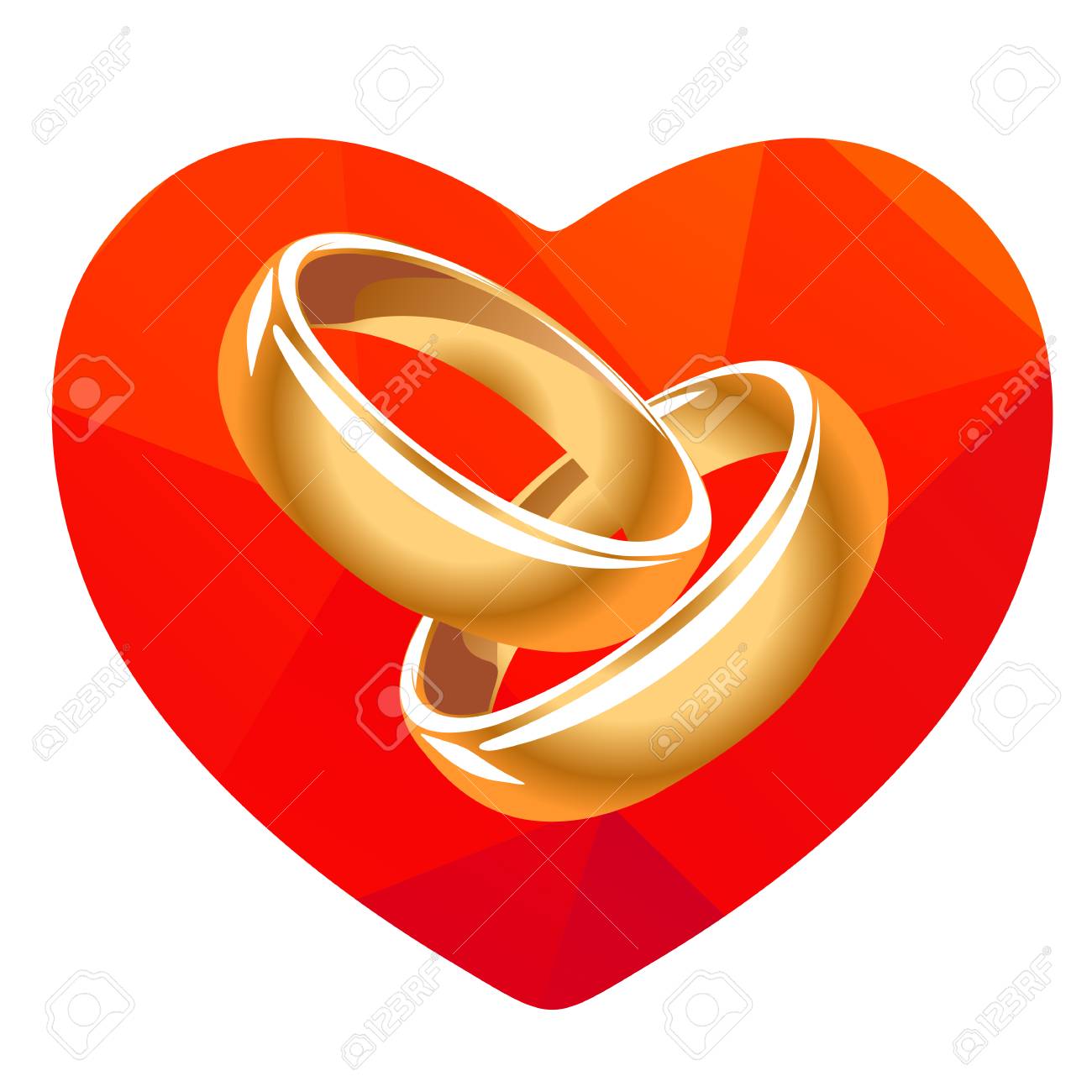 Rote Herzen Und Zwei Trauringe Auf Einem Weissen Hintergrund Lizenzfrei Nutzbare Vektorgrafiken Clip Arts Illustrationen Image 63418534