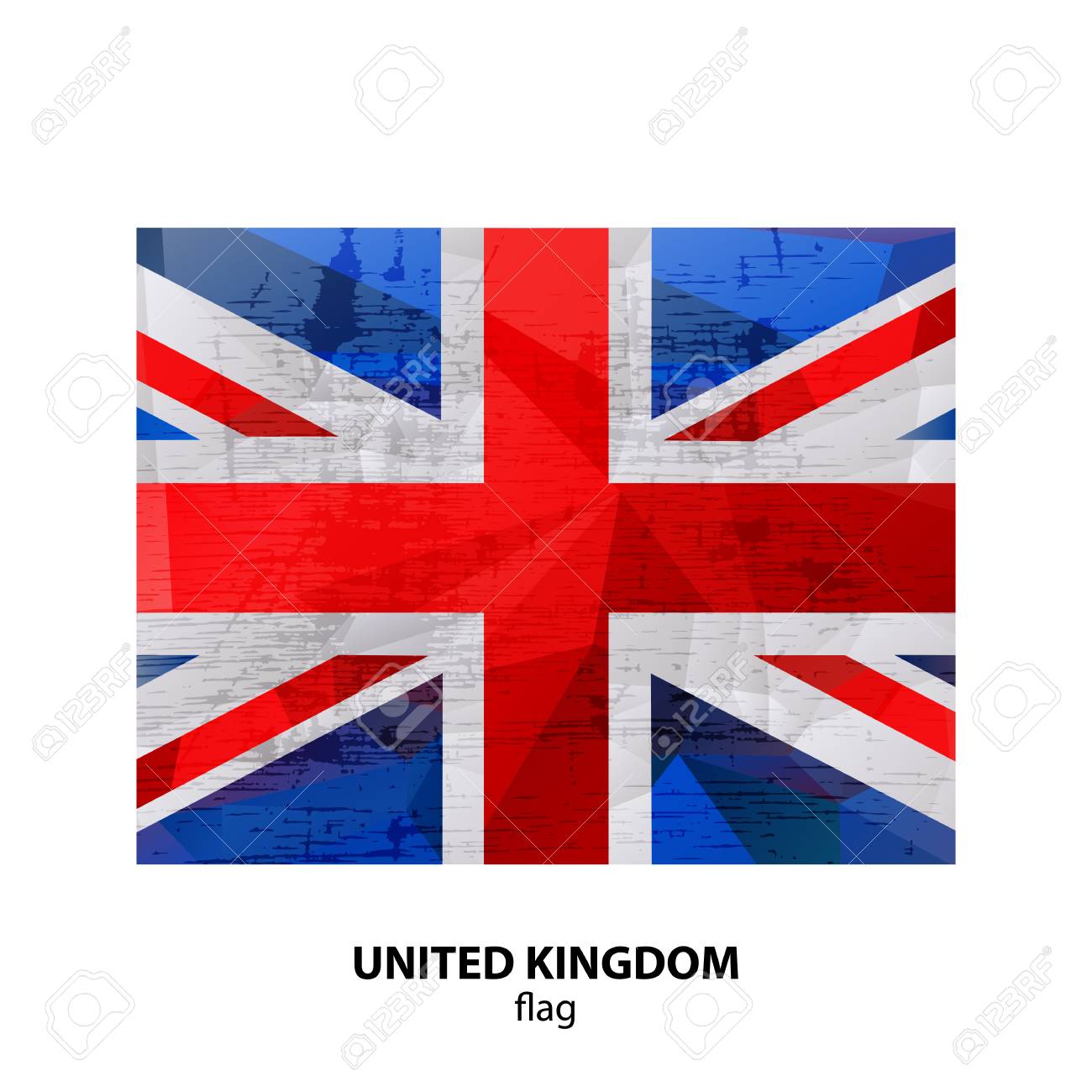 グランジ イギリス フラグは 白い背景で隔離 チラシやバナー広告のデザイン要素です のイラスト素材 ベクタ Image