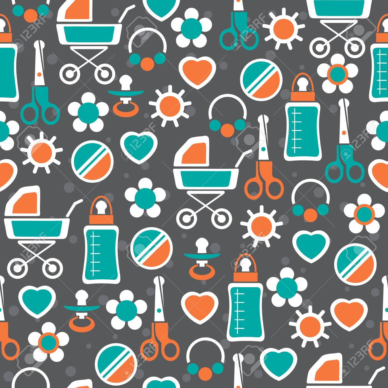 Gender Neutral Baby Seamless Pattern Design Element For Nursery Royalty Free Cliparts Vectors And Stock Illustration Image 139476805