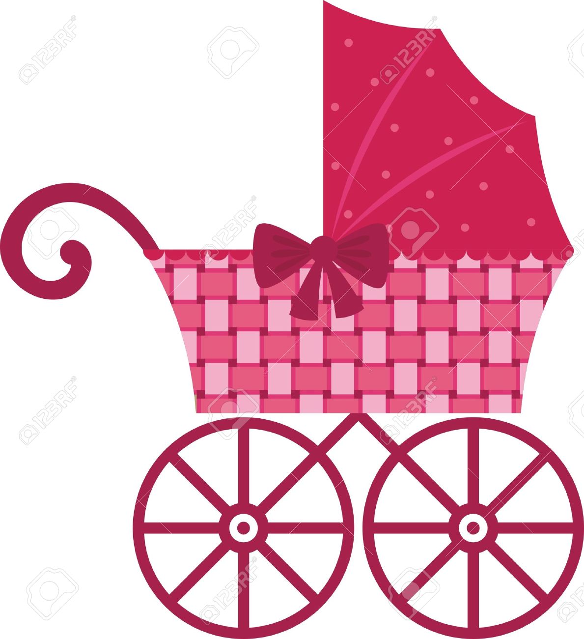 pink baby pram