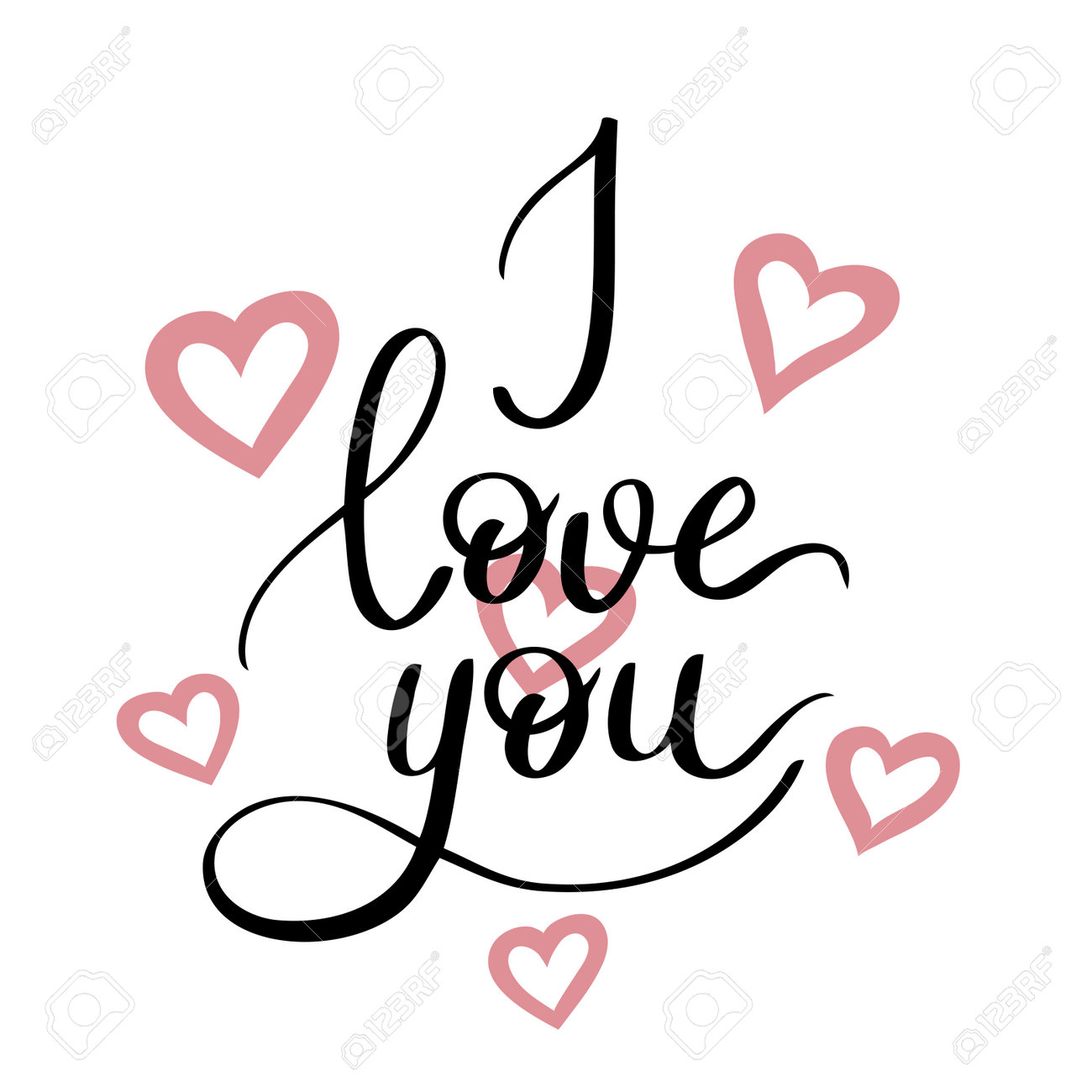 i love you template for banner or poster i love you template