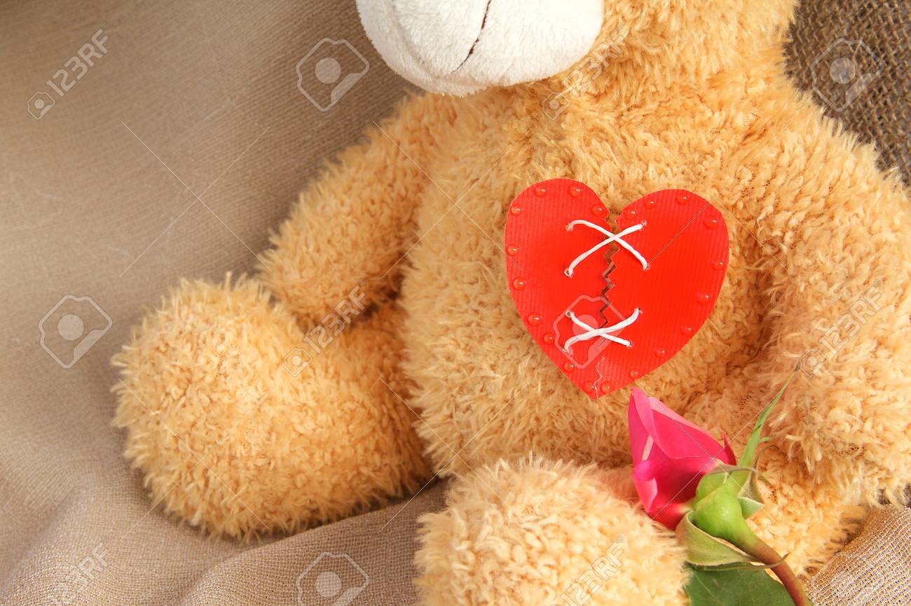 teddy bear with heart on chest