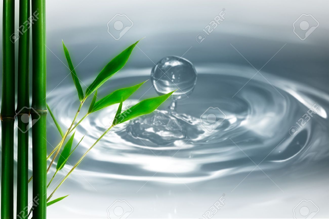 Water Droplets And Bamboo Natural Backgrounds Stock Photo Water Droplets And Bamboo Natural Backgrounds Stock Photo