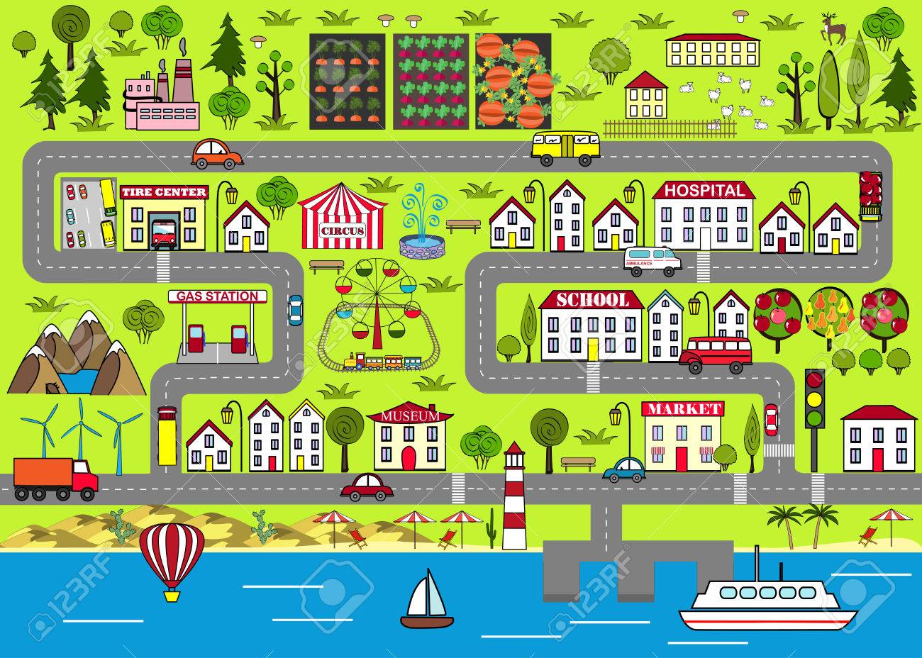 pics Dibujos De Carreteras Para Niños de dibujos animados de fondo urbano estera del juego de carreteras de entretenimiento para ninos