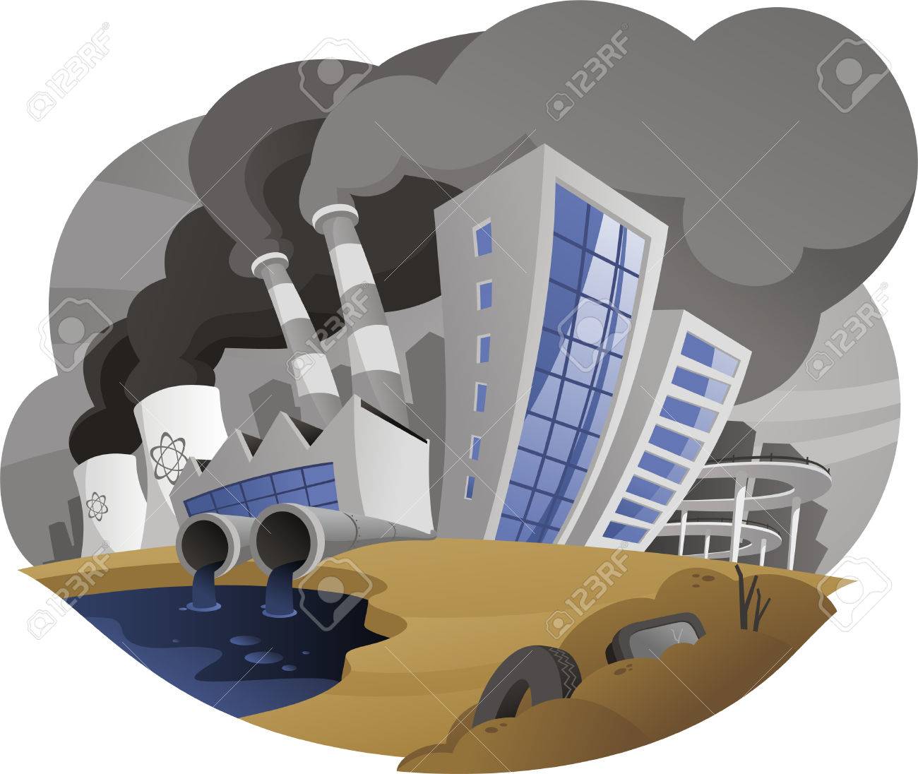 汚染環境 ヒューム煙突工場工場排水西管と Polluting 市 Polluting 市 のイラスト素材 ベクタ Image 汚染環境 ヒューム煙突工場工場排水西管と Polluting 市 Polluting 市 のイラスト素材 ベクタ Image