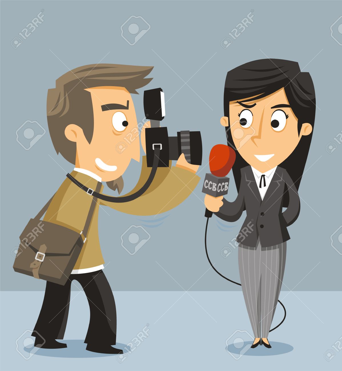 Journalist News Reporter With Camera Vector Illustration Cartoon Stock Journalist News Reporter With Camera Vector Illustration Cartoon Stock
