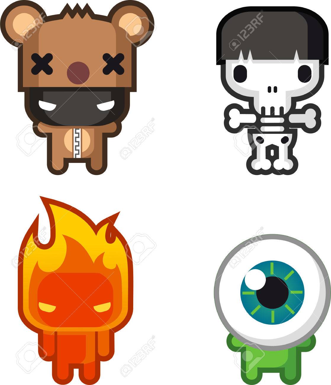 cute monster vector cartoon set royalty free cliparts vectors and
