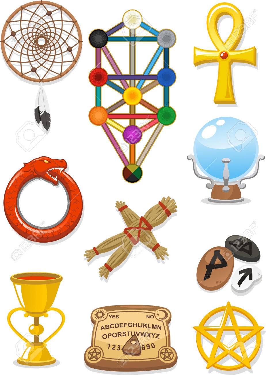 magical elements cartoon icons royalty free cliparts vectors and