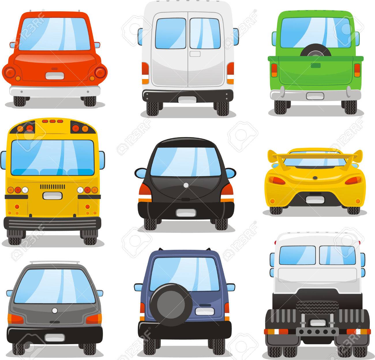 車の背面図 のイラスト素材 ベクタ Image