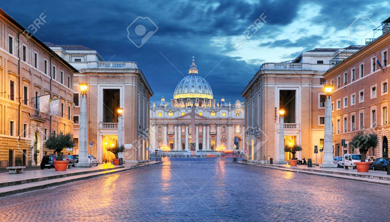 Vatican city at night, Rome - nobody - 53131288 Vatican city at night, Rome - nobody - 53131288