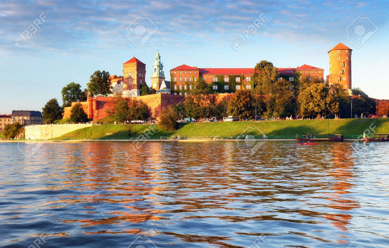 wawel castle of vistula river in krakow city poland stock photo vistula river