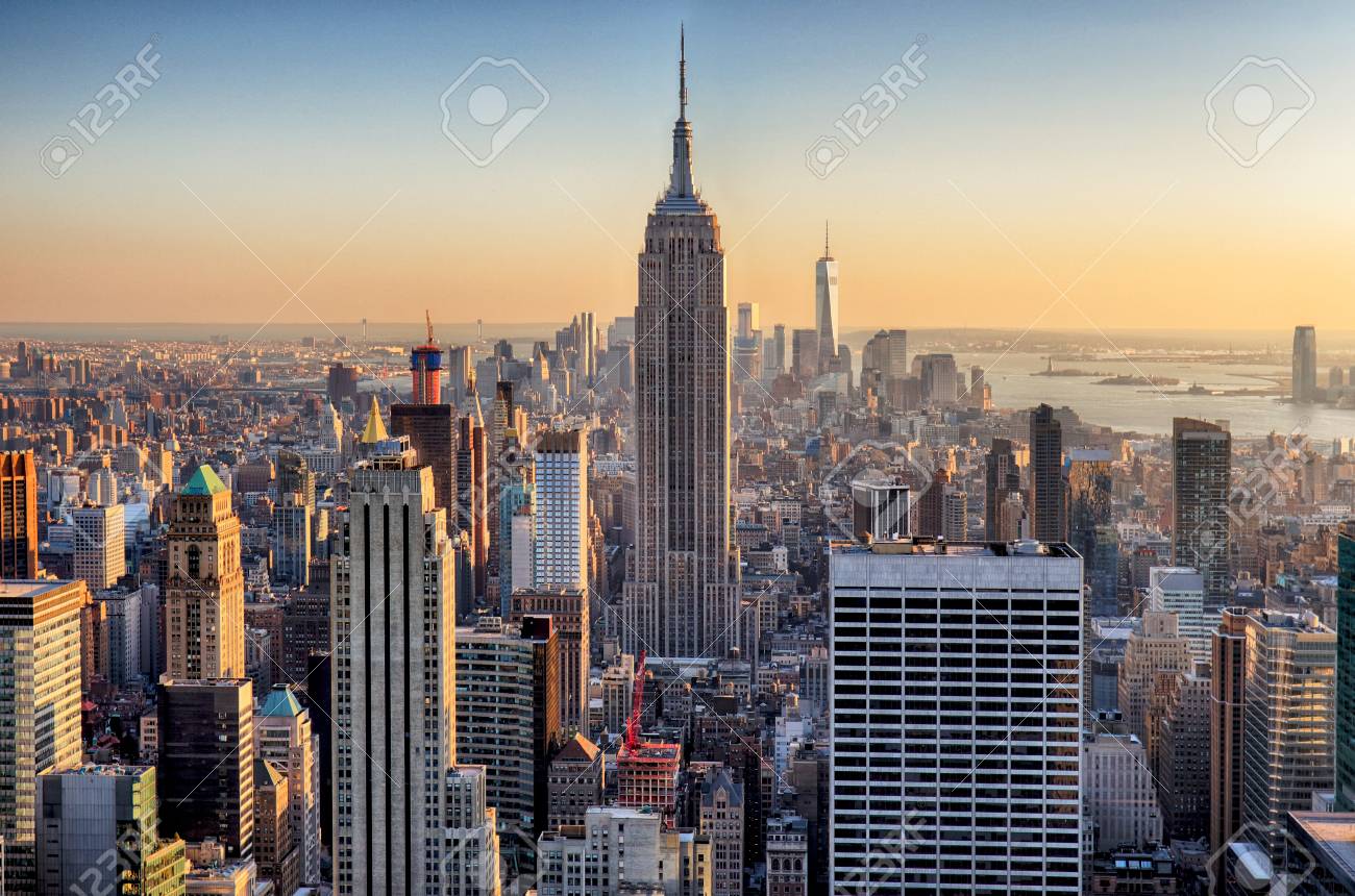 Sunset in Manhattan, New York, USA - 119771015 Sunset in Manhattan, New York, USA - 119771015