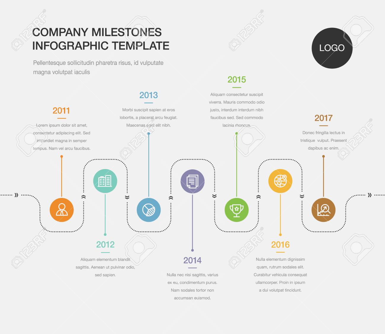 vector infographic company milestones timeline template easy