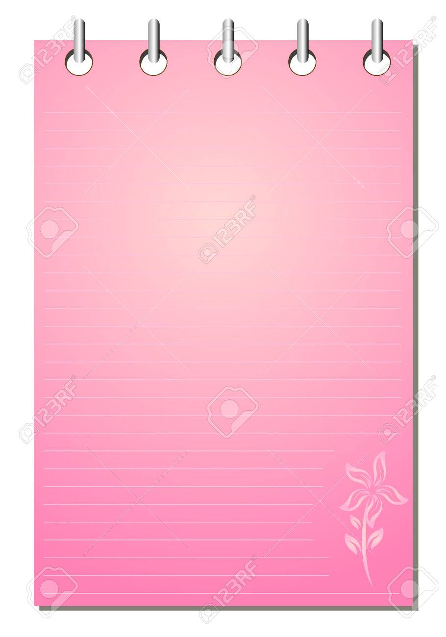 Spiral Bound Empty Pink Notepad With Flower Pattern Royalty Free SVG,  Cliparts, Vectors, and Stock Illustration. Image 4433060.