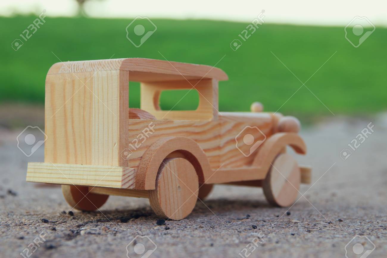 wooden toy car park