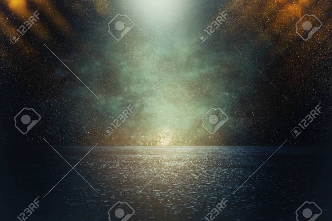 Spotlight over concrete floor. Dark black background - 116261767 Spotlight over concrete floor. Dark black background - 116261767