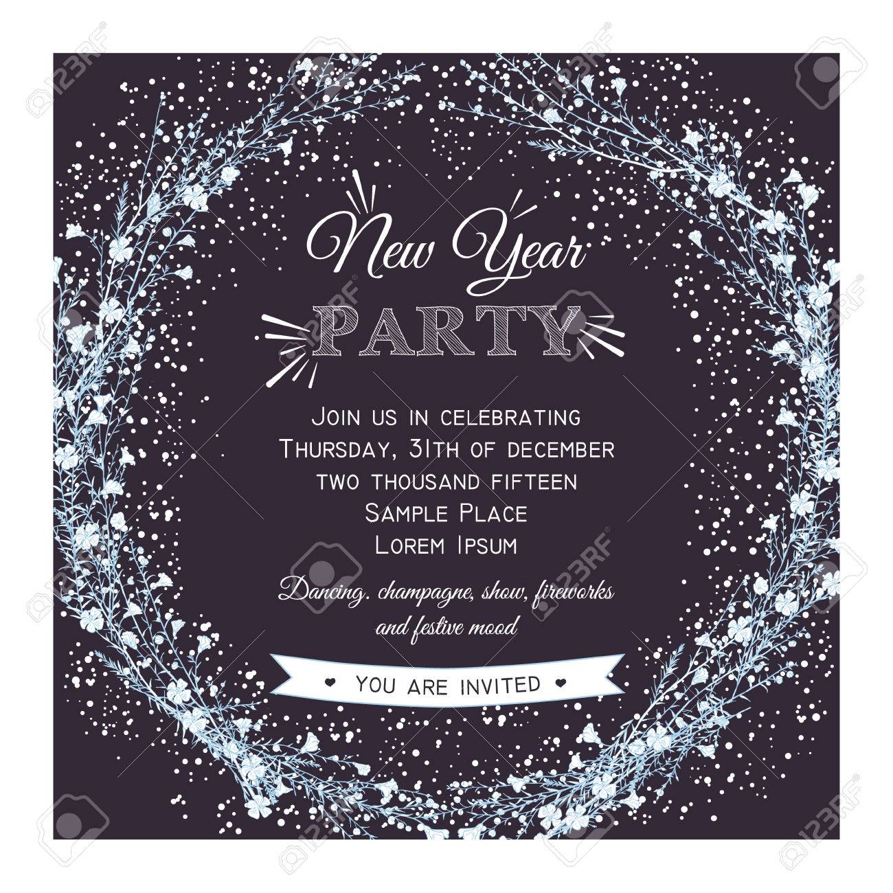 new year party invitation cards