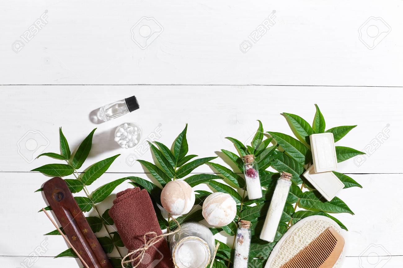 Natural Spa And Aromatherapy Skincare Beauty Products With Bathroom Stock Photo Picture And Royalty Free Image Image 87290243