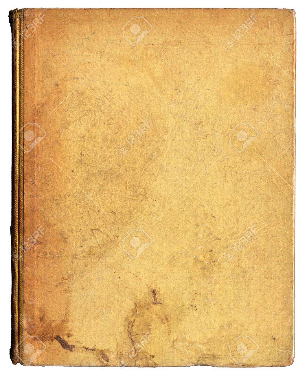 汚れた古いベージュ ブック カバー着用、涙、老化、しわを示すの写真素材・画像素材 Image 4886142