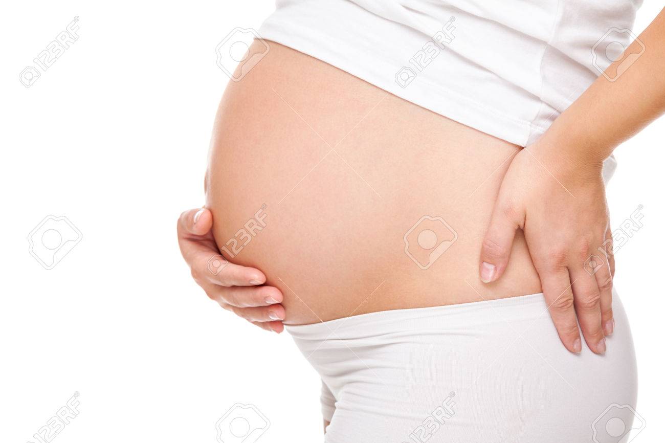 背中の痛みと妊娠中の女性の肖像画 の写真素材 画像素材 Image
