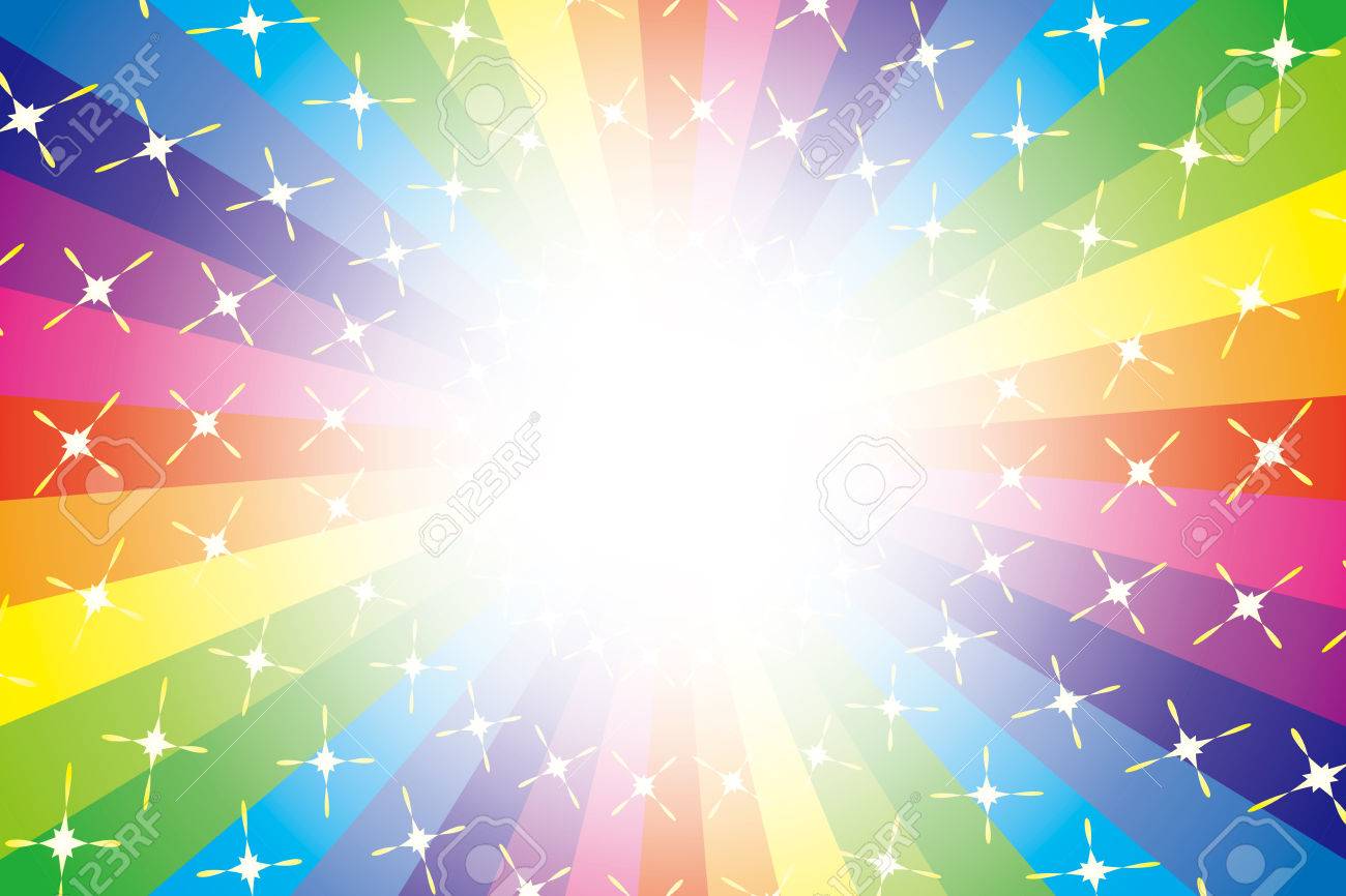 背景の素材壁紙 トゥインクル スター 受けて ラジアル 星 スター パターン 星 虹 虹の色 7 色 のイラスト素材 ベクタ Image