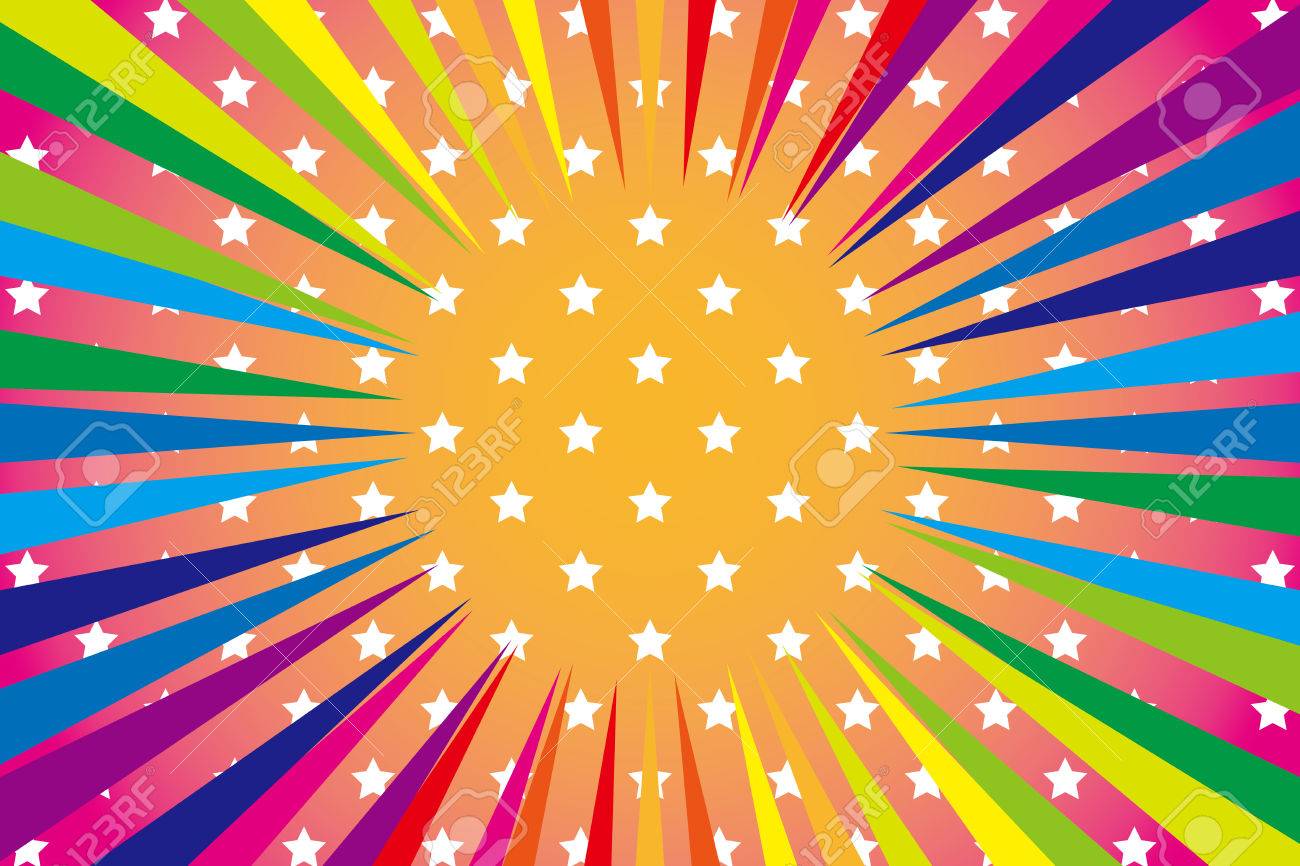 背景素材壁紙 虹色に輝く星 活気のある精神の放射 のイラスト素材 ベクタ Image