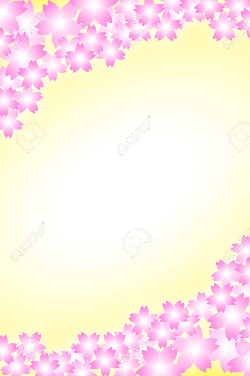 背景素材壁紙 花 桜 スリーズ 桜の花 春 登録 卒業フレーム ボーダー マージン 3ヶ月 4 ヶ月 のイラスト素材 ベクタ Image