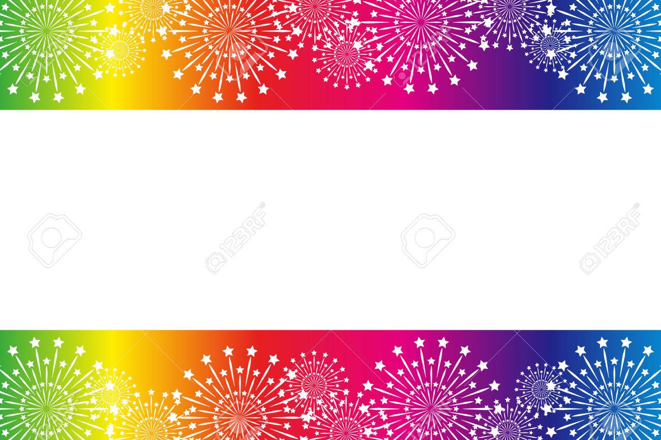 背景素材壁紙 花火 夏の祭 スターマイン 花火 夜の空 和風 メッセージ コピー スペース のイラスト素材 ベクタ Image