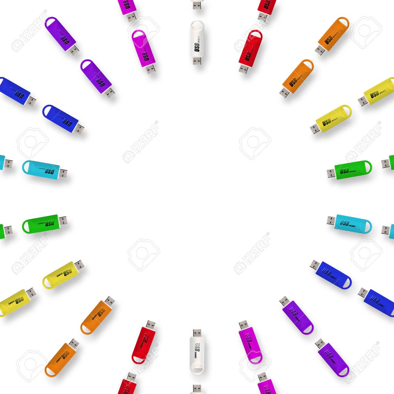 背景素材壁紙 カラフルな素材 Usb メモリ フラッシュ メモリ 虹 スペクトル 虹色 広告 の写真素材 画像素材 Image