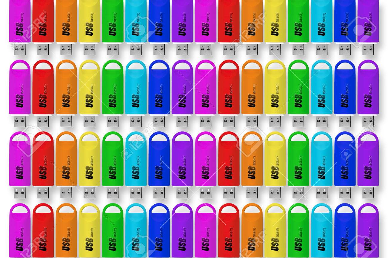 背景素材壁紙 Usb フラッシュ メモリ コンピューター Pc 周辺機器 虹 虹色 パーツ の写真素材 画像素材 Image