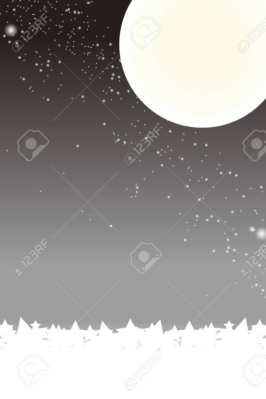 背景素材壁紙 夜景 夜空 天の川 銀河 キラキラ 秋 中秋の名月 満月の月 月光 秋の月 月光 のイラスト素材 ベクタ Image