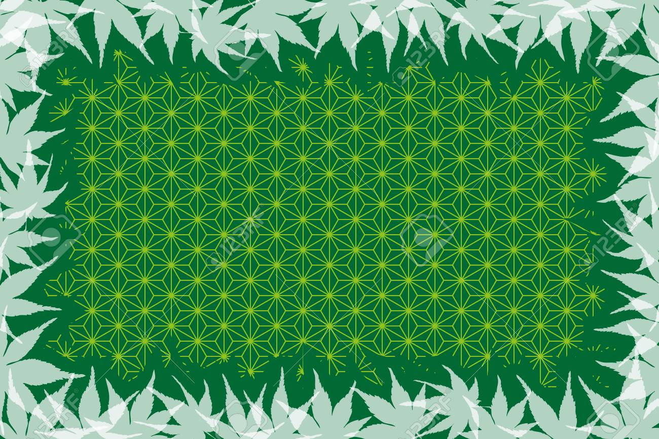 背景素材、秋、和風イメージ、伝統的なパターン、カエデ、イチョウ 