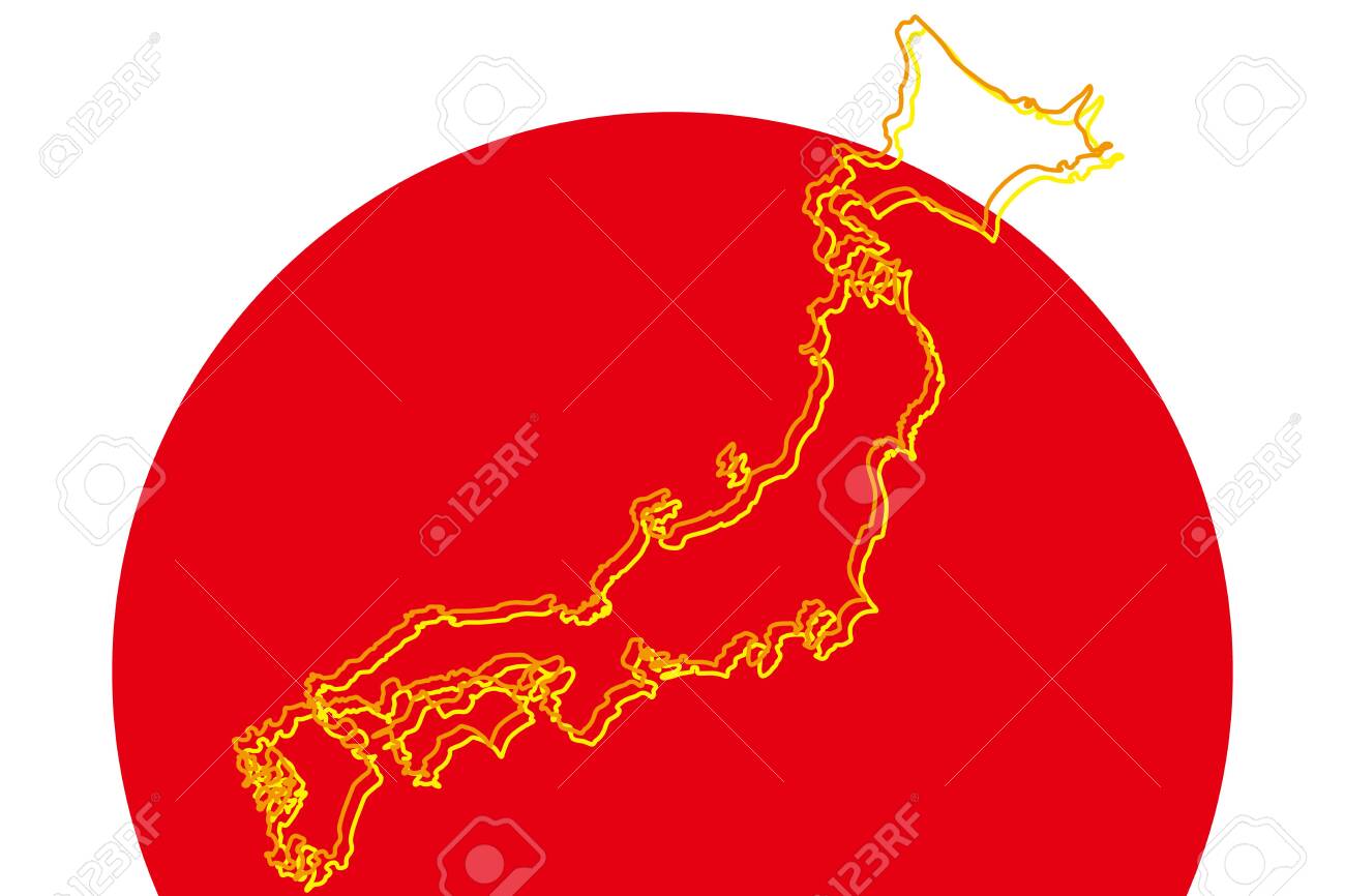 Background Wallpaper Vector Illustration Japan Map Islands Map Hinomaru Japanese Royalty Free Cliparts Vectors And Stock Illustration Image