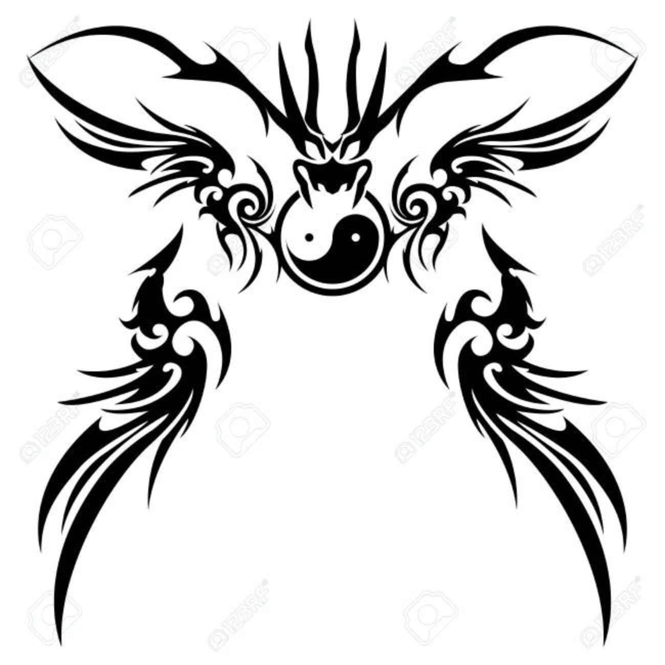 tribal dragon for design material royalty free cliparts vectors