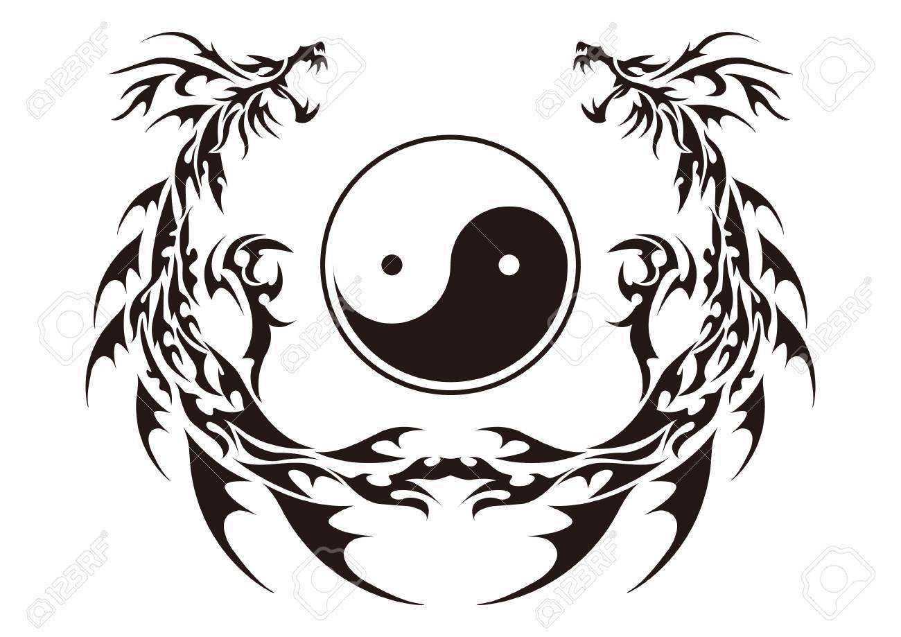 tribal dragon for design material royalty free cliparts vectors
