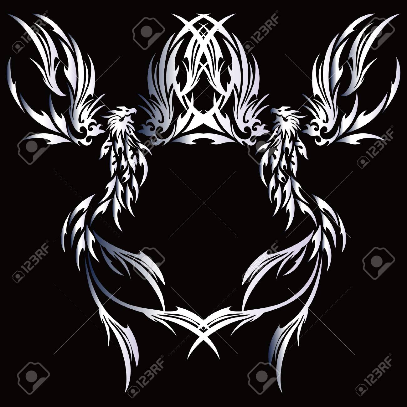 トライバル鳳凰 のイラスト素材 ベクタ Image