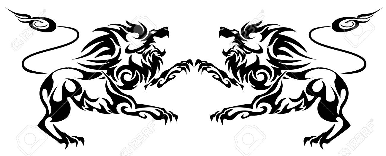 トライバル ライオン のイラスト素材 ベクタ Image