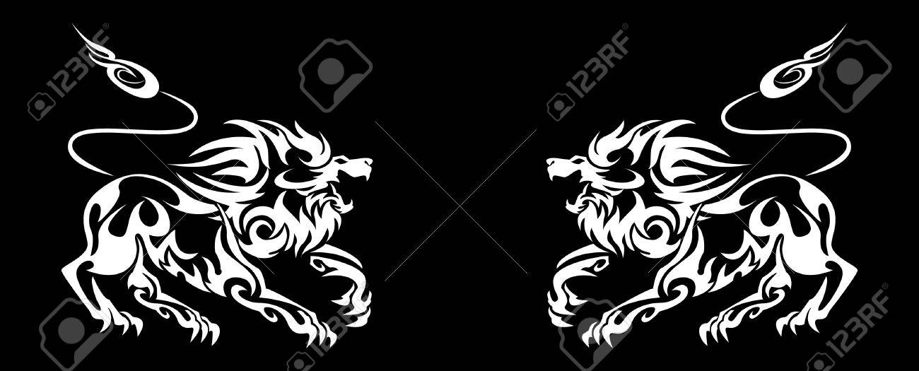 トライバル ライオン のイラスト素材 ベクタ Image