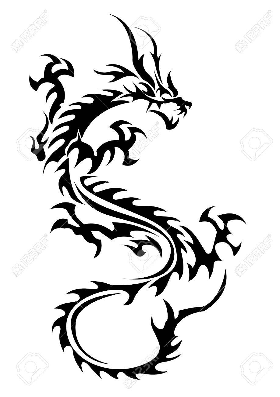 tribal dragon illustration royalty free cliparts vectors and stock
