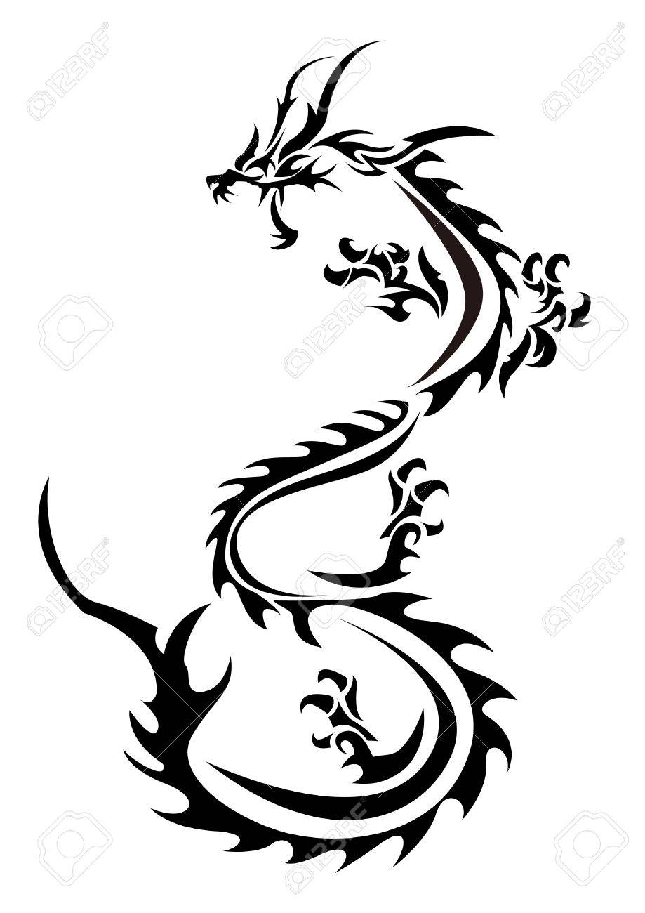 a tribal dragon illustration royalty free cliparts vectors and