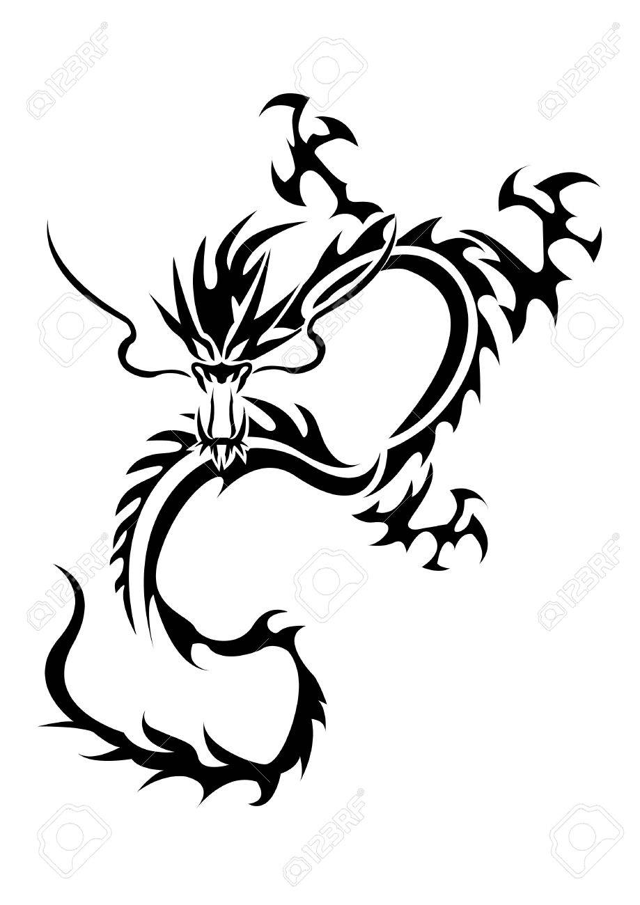 tribal dragon illustration royalty free cliparts vectors and stock