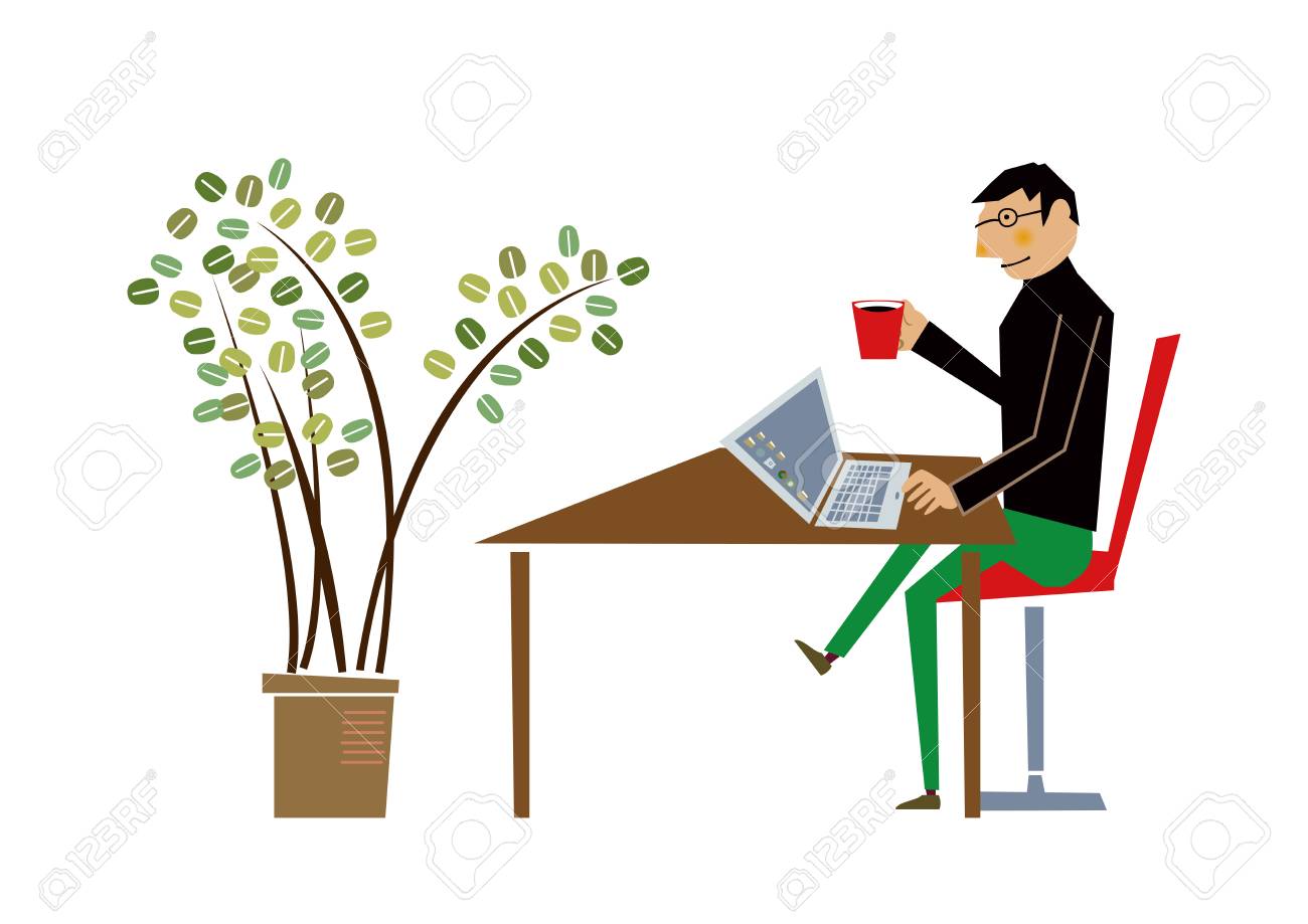 nomad worker at work and waitress clip art royalty free cliparts