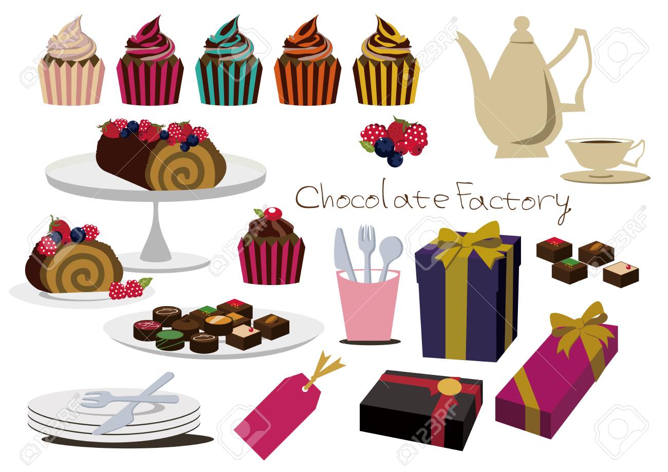 チョコレート ケーキのアイコンのセットです のイラスト素材 ベクタ Image チョコレート ケーキのアイコンのセットです のイラスト素材 ベクタ Image