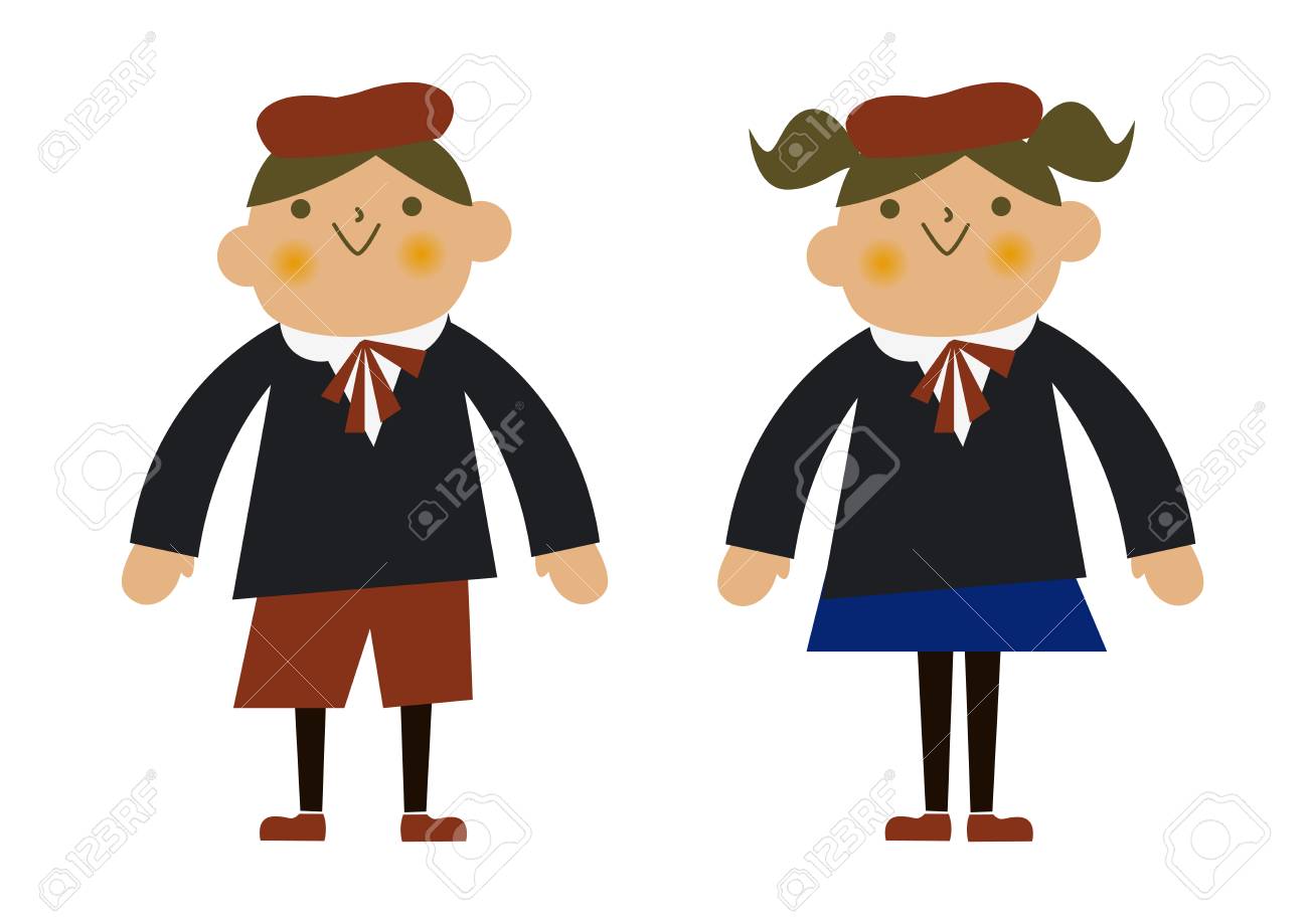 制服を着た子供たち入学式のイメージ 儀式と子供のイメージ のイラスト素材 ベクタ Image