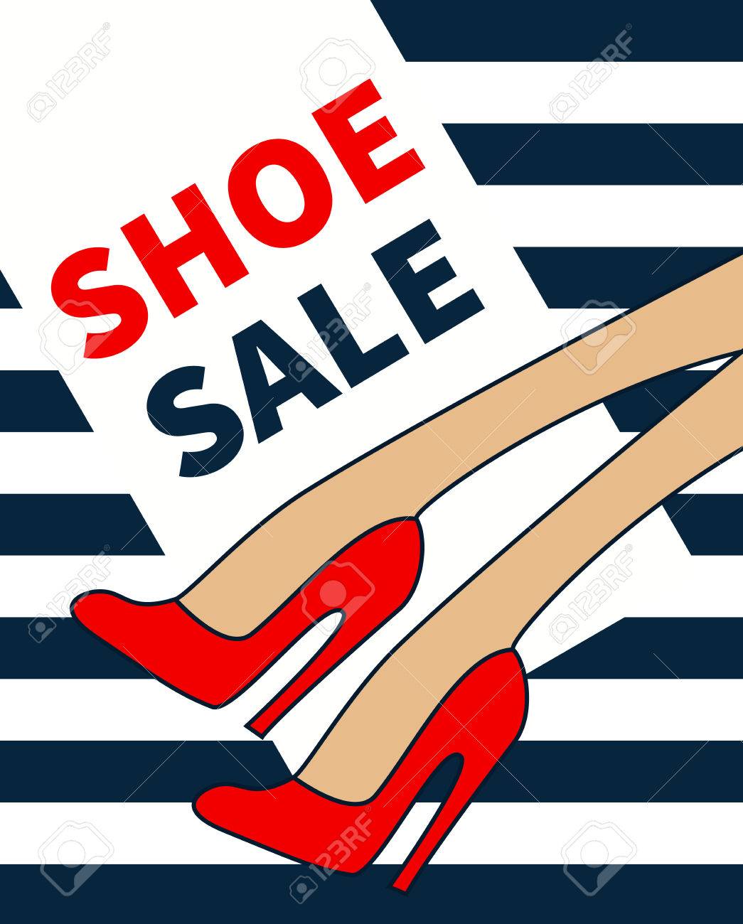 shoe sale vector poster with legs in high heels template for high heels flyers