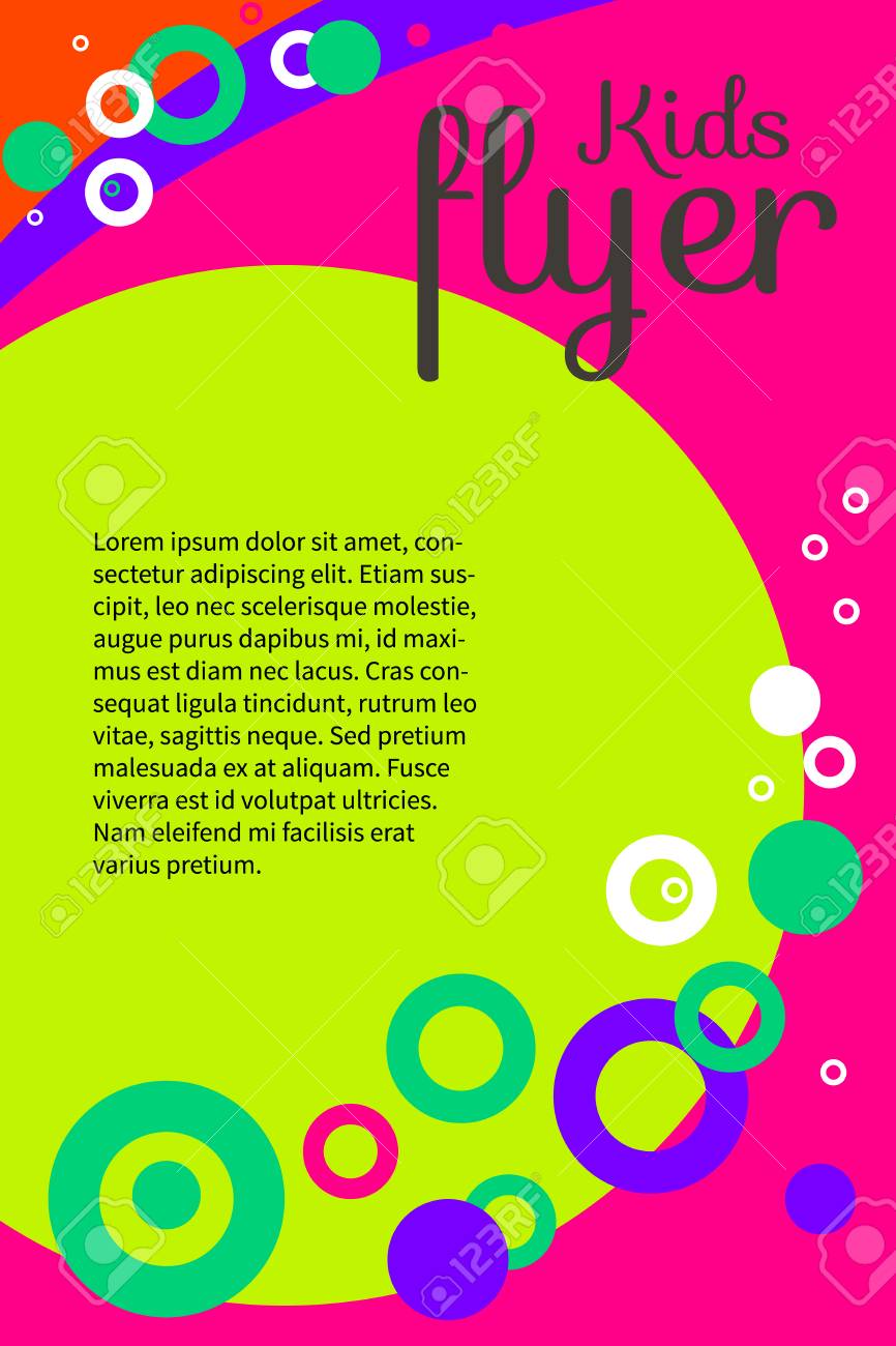 bright pink positive summer creative kids flyer banner leaflet kids flyer background