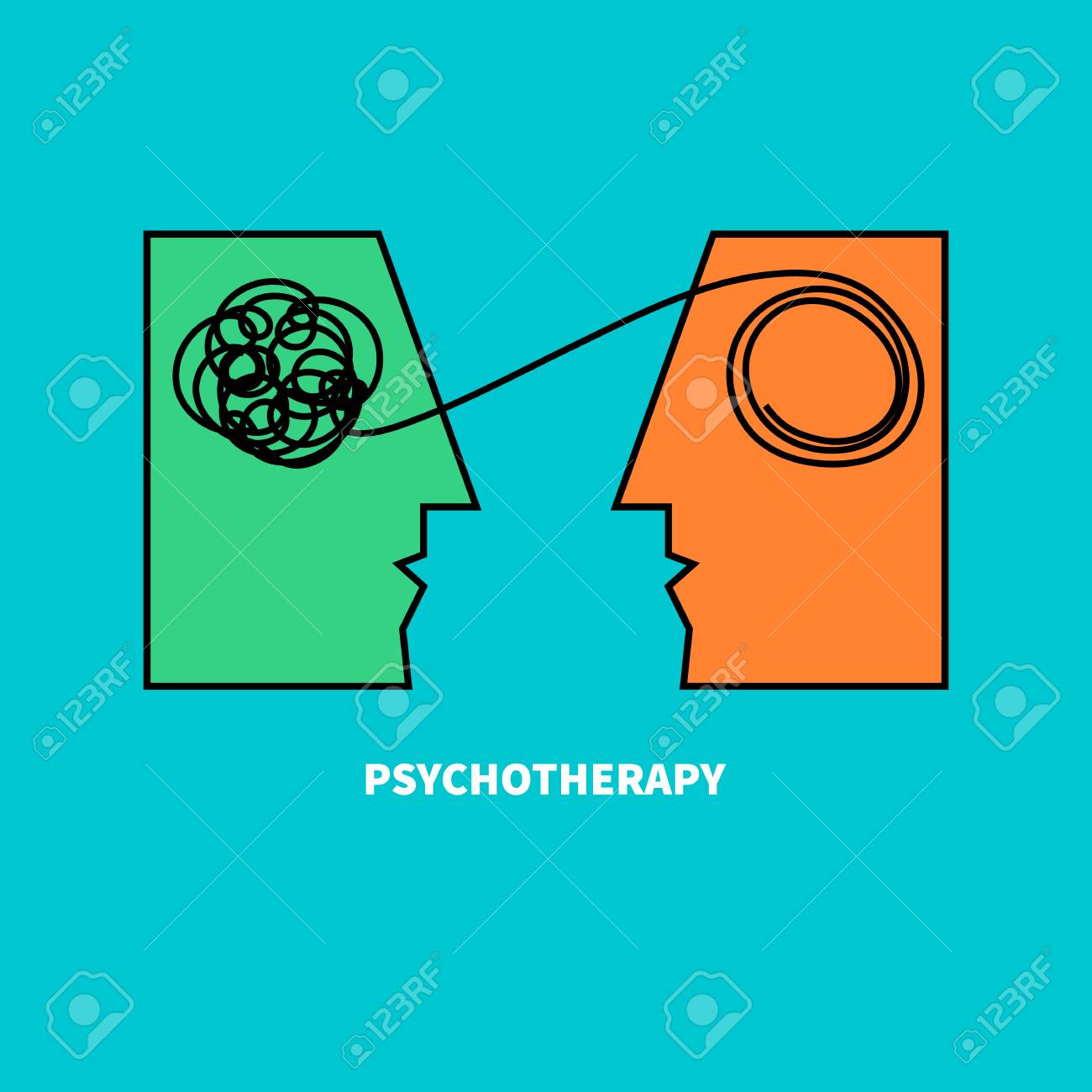 Logo psychotherapy. Two heads with confusing tangle of threads. Vector illustration. Vector illustration - 77991191 Logo psychotherapy. Two heads with confusing tangle of threads. Vector illustration. Vector illustration - 77991191