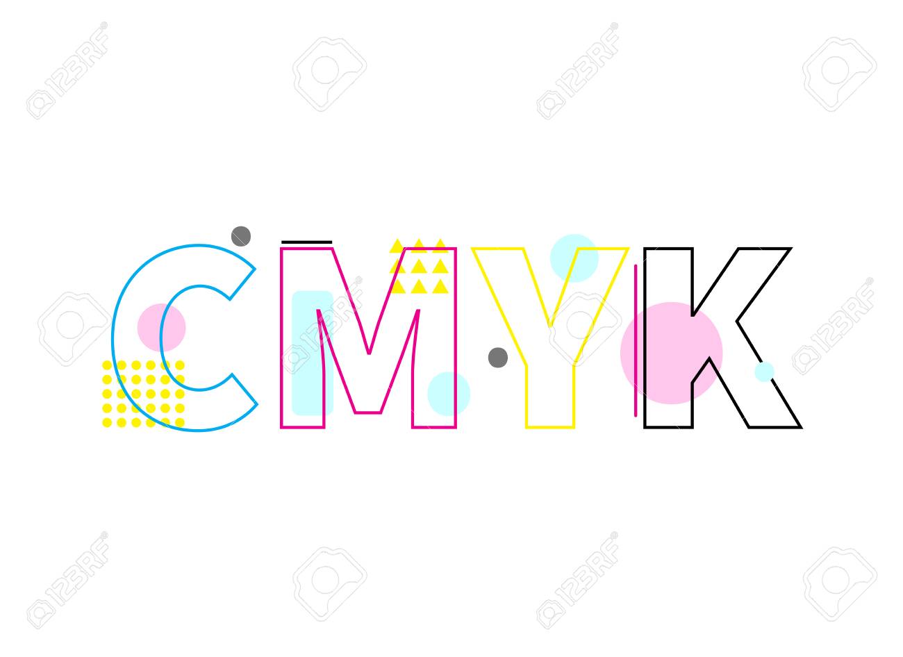 word cmyk icon color models illustration for typography in word models