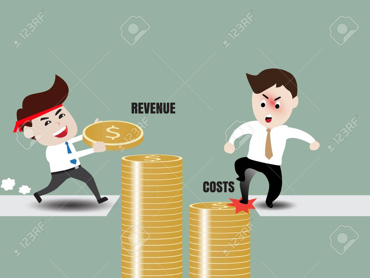 Chiffre D Affaires Et Les Couts Accelerer La Croissance D Affaires D Affaires Clip Art Libres De Droits Vecteurs Et Illustration Image